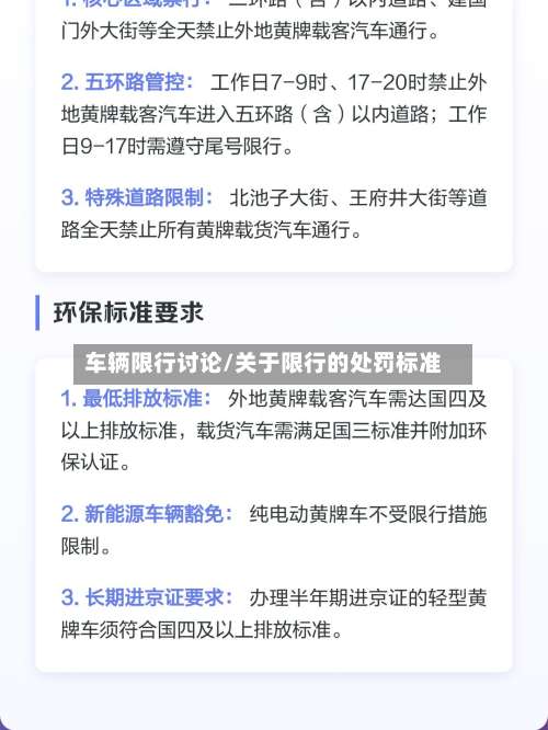 车辆限行讨论/关于限行的处罚标准