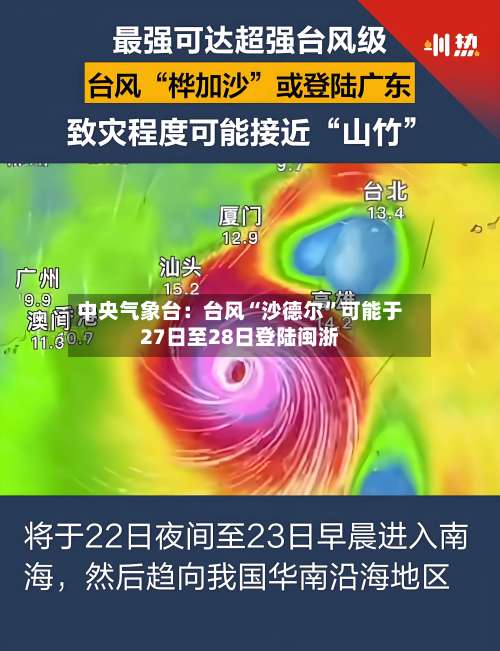 中央气象台：台风“沙德尔	”可能于27日至28日登陆闽浙-第3张图片