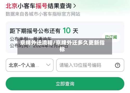 京牌外迁流程/京牌外迁多久更新指标-第3张图片