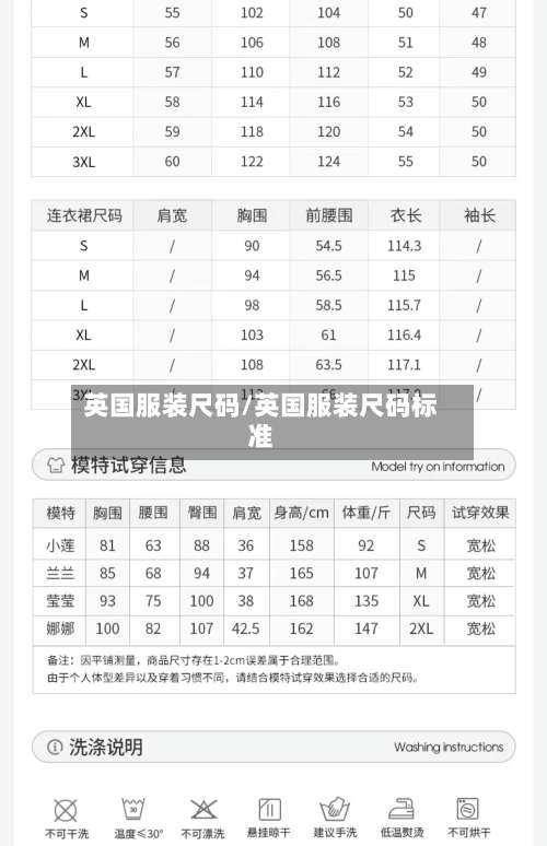 英国服装尺码/英国服装尺码标准-第2张图片