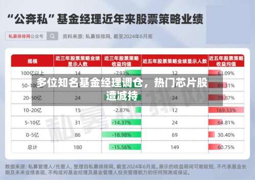 多位知名基金经理调仓，热门芯片股遭减持-第2张图片