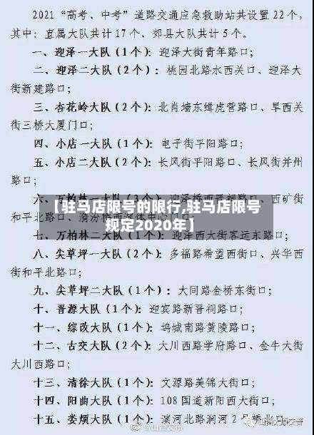 【驻马店限号的限行,驻马店限号规定2020年】-第2张图片