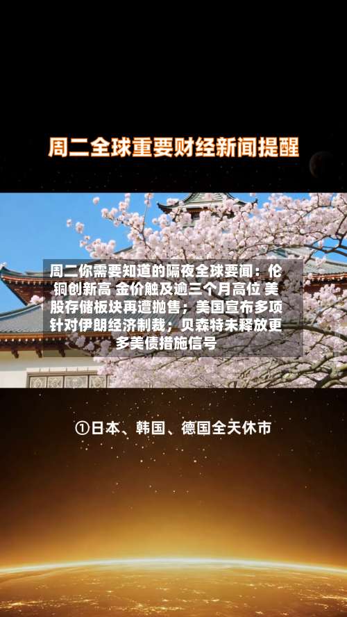 周二你需要知道的隔夜全球要闻：伦铜创新高 金价触及逾三个月高位 美股存储板块再遭抛售；美国宣布多项针对伊朗经济制裁；贝森特未释放更多美债措施信号-第2张图片