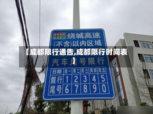 【成都限行通告,成都限行时间表】-第3张图片