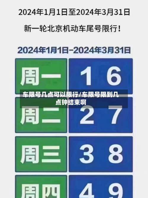 车限号几点可以限行/车限号限到几点钟结束啊-第2张图片
