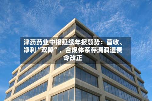 津药药业中报延续年报颓势：营收、净利“双降”，合规体系存漏洞遭责令改正-第2张图片