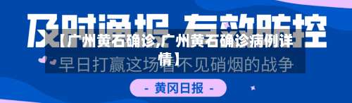 【广州黄石确诊,广州黄石确诊病例详情】