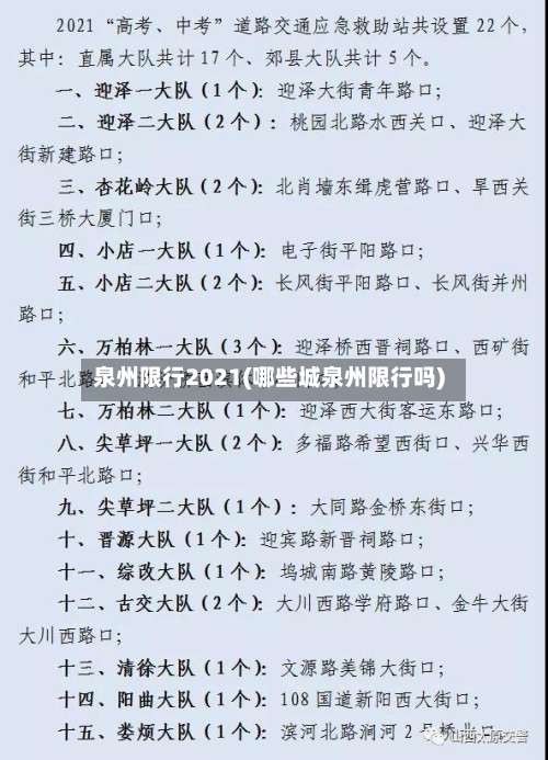 泉州限行2021(哪些城泉州限行吗)-第3张图片