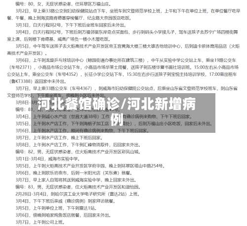 河北餐馆确诊/河北新增病例