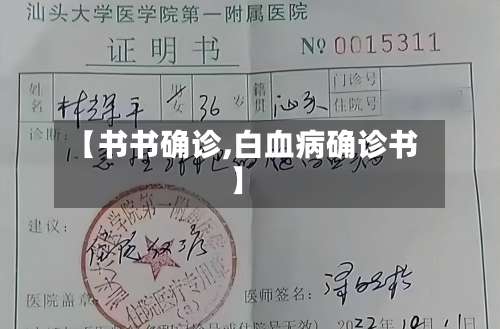 【书书确诊,白血病确诊书】