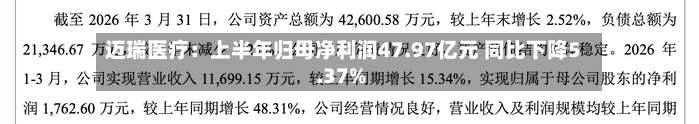 迈瑞医疗：上半年归母净利润47.97亿元 同比下降5.37%-第3张图片