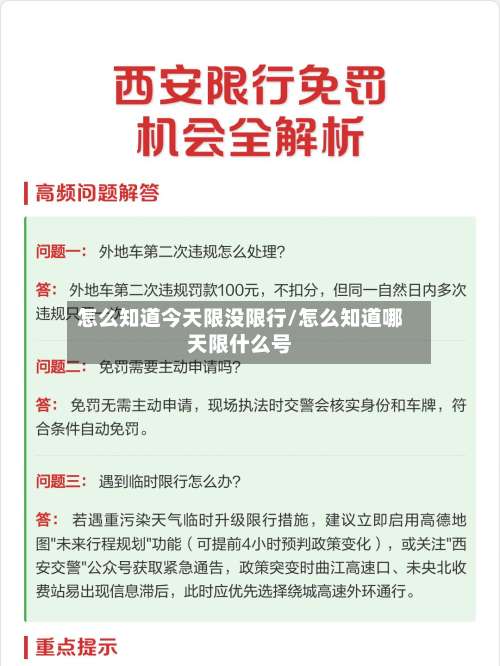 怎么知道今天限没限行/怎么知道哪天限什么号