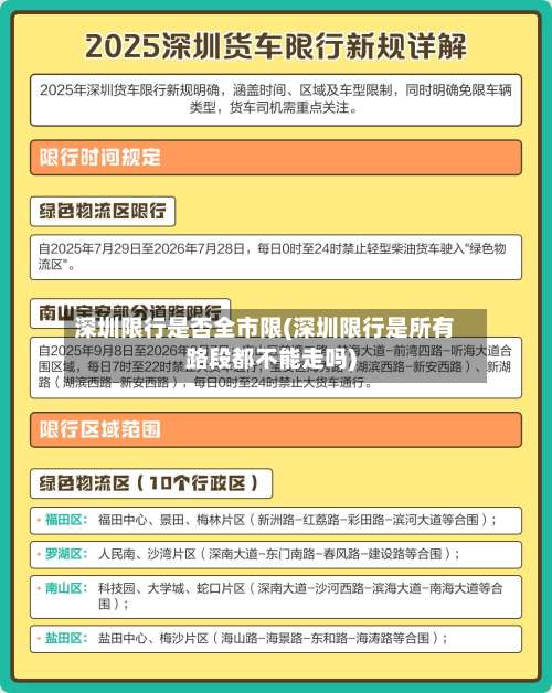 深圳限行是否全市限(深圳限行是所有路段都不能走吗)