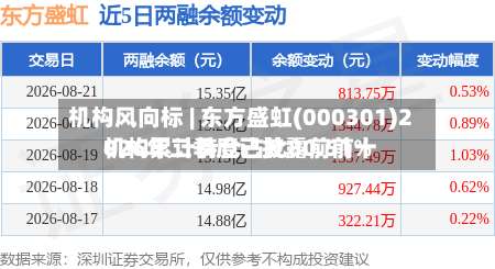 机构风向标 | 东方盛虹(000301)2026年二季度已披露前前十机构累计持仓占比80.51%-第2张图片