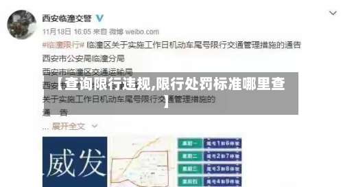 【查询限行违规,限行处罚标准哪里查】-第3张图片