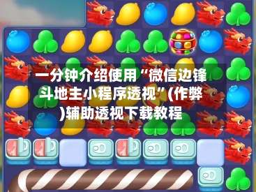 一分钟介绍使用“微信边锋斗地主小程序透视”(作弊)辅助透视下载教程