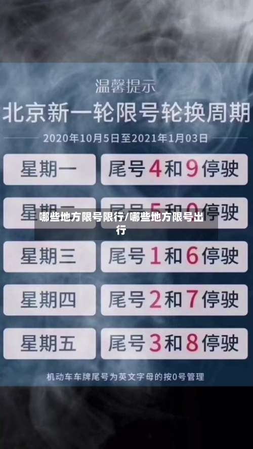 哪些地方限号限行/哪些地方限号出行-第3张图片