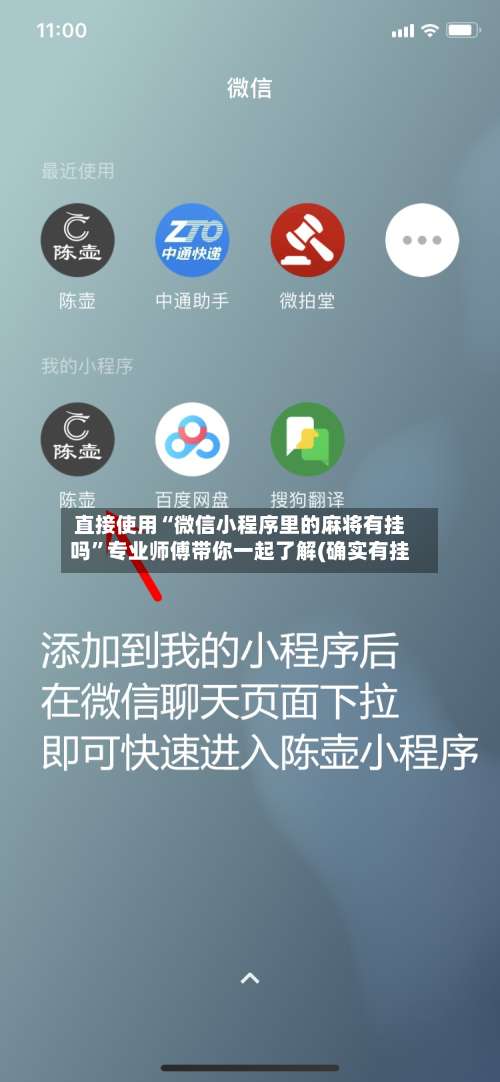 直接使用“微信小程序里的麻将有挂吗”专业师傅带你一起了解(确实有挂