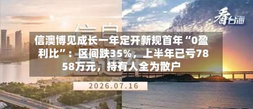 信澳博见成长一年定开新规首年“0盈利比	”：区间跌35%，上半年已亏7858万元	，持有人全为散户-第2张图片