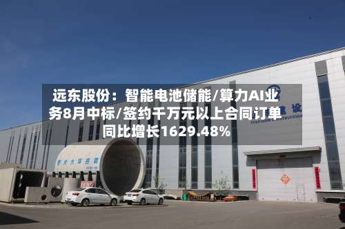远东股份：智能电池储能/算力AI业务8月中标/签约千万元以上合同订单同比增长1629.48%
