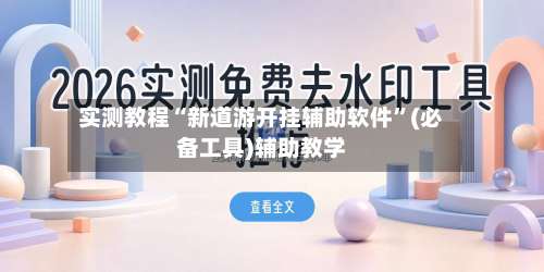 实测教程“新道游开挂辅助软件”(必备工具)辅助教学-第3张图片